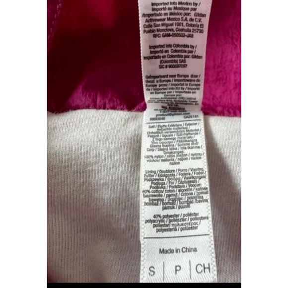 American Apparel Track Jacket Size S Full Zip Windbreaker Fuchsia & Aqua Nylon - Picture 5 of 6